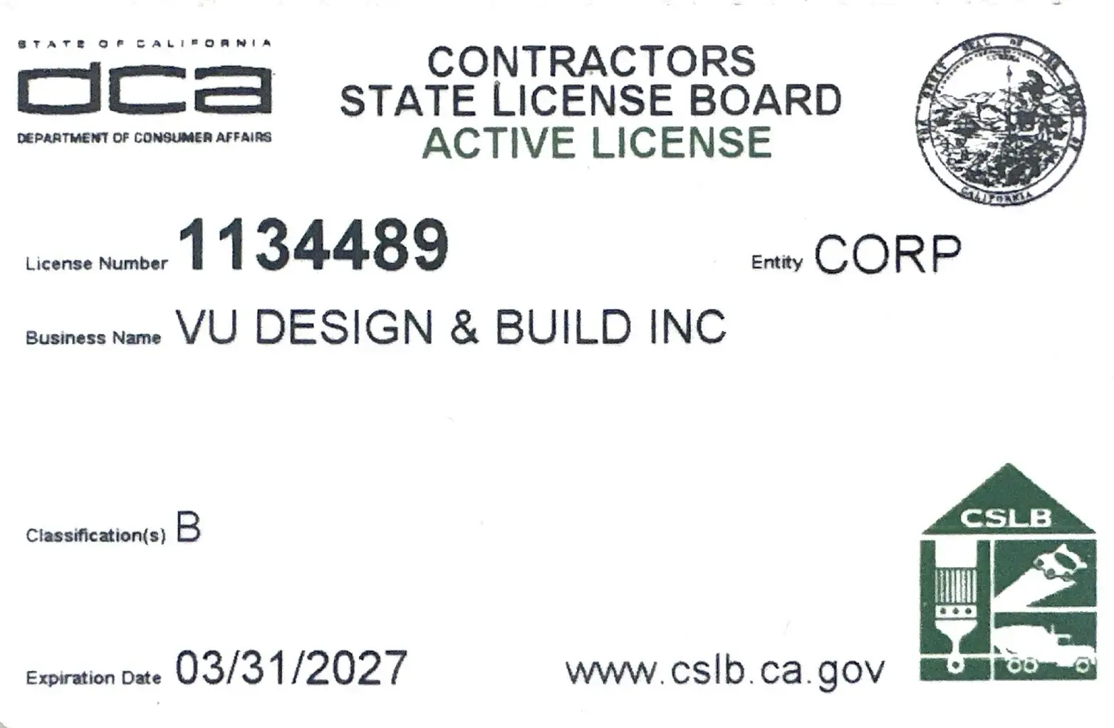 VDB GC License
